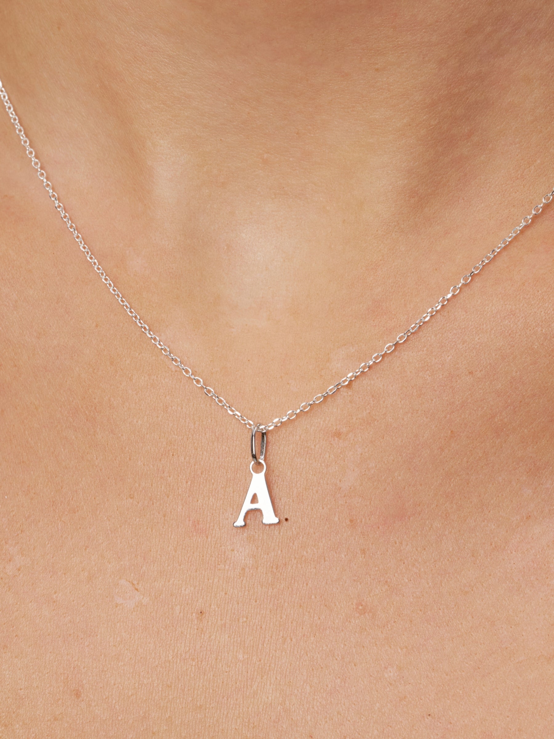 Silver Letter Pendant Necklace