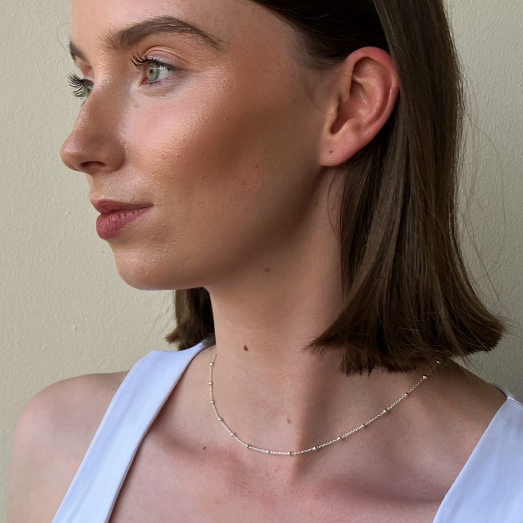 Silver Satellite Chain Necklace
