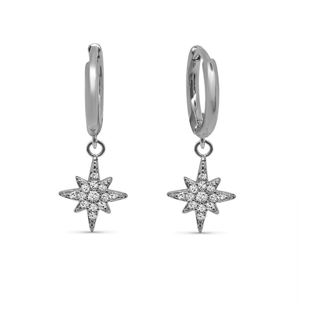 Silver Star Charm Earrings | Dizier
