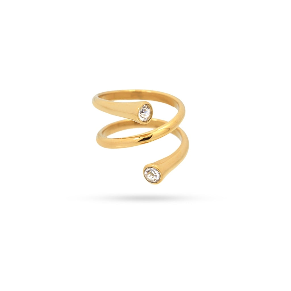 Spiral Clear Stone Ring | Anartxy