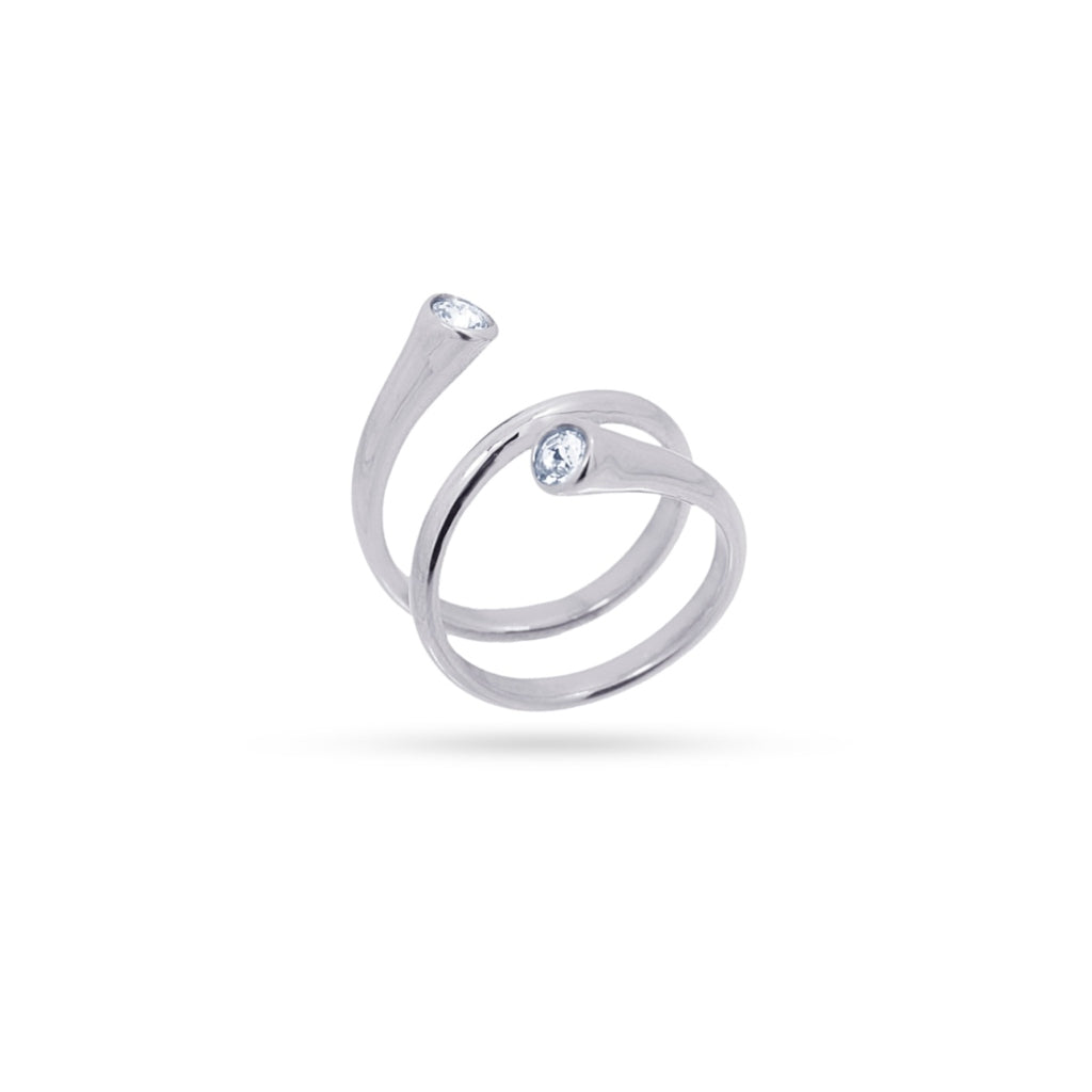 Spiral Clear Stone Ring | Anartxy