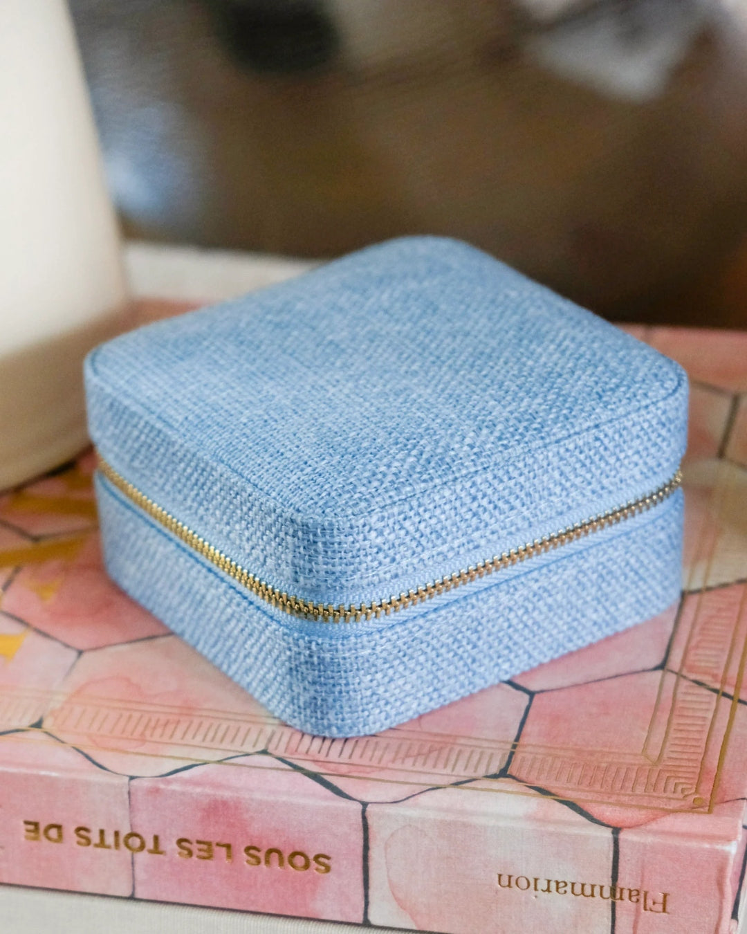Square Jewellery Case | Corinne | Linen | Maison Scarlett