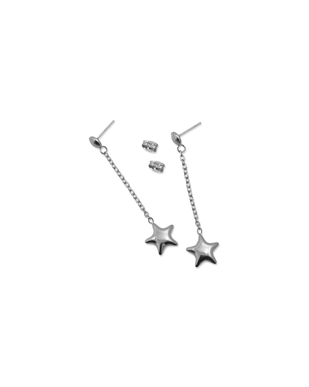 Steel Star Dangle Stud Earrings | Anartxy