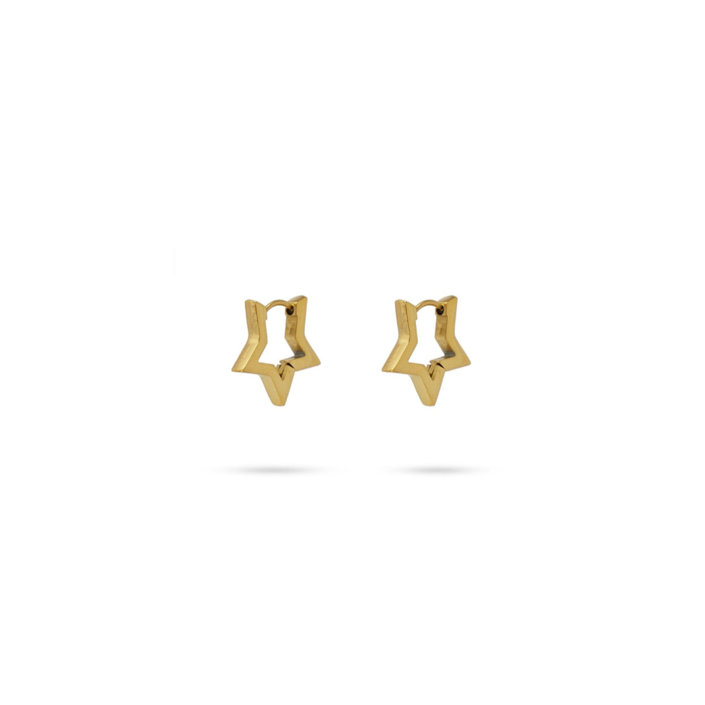 Steel Star Huggie Hoop Earrings | Anartxy