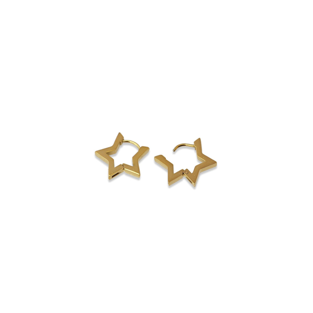 Steel Star Huggie Hoop Earrings | Anartxy