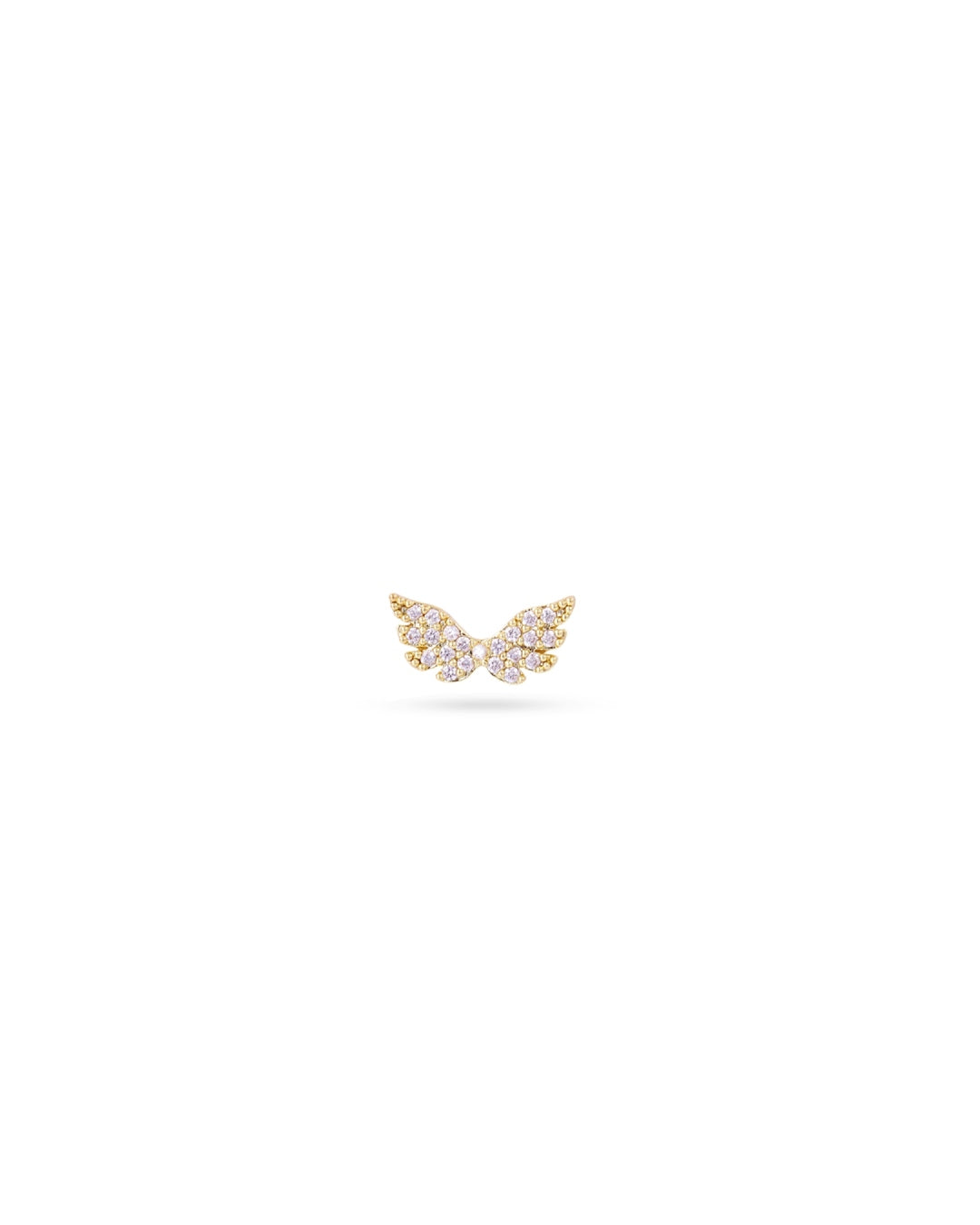 Steel Angel Wings Ball Back Single Stud Earring | Anartxy
