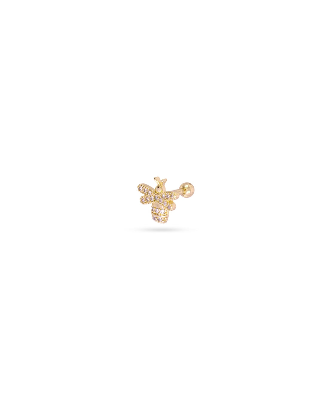 Steel Bee Flat Back Single Stud Earring | Anartxy