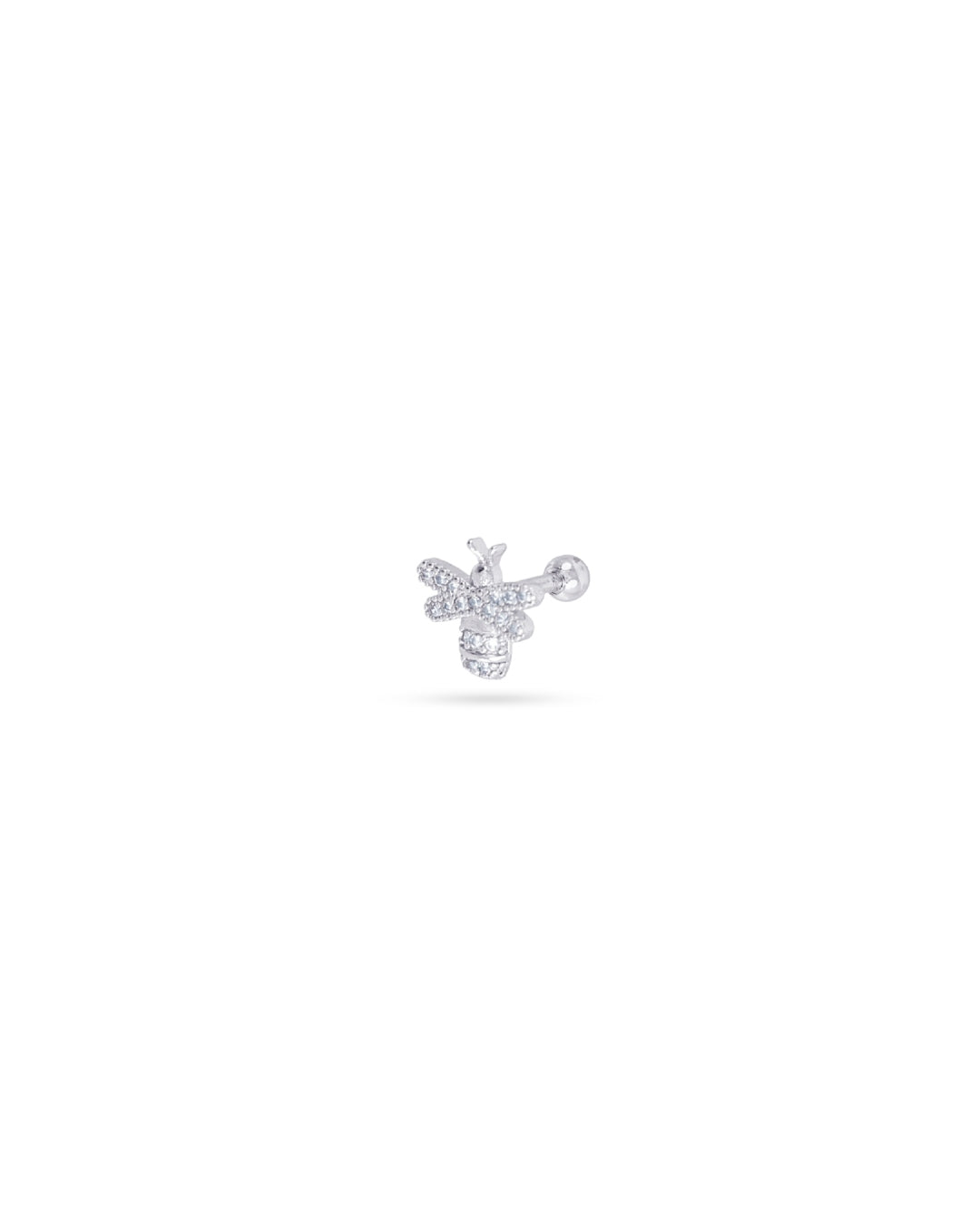 Steel Bee Flat Back Single Stud Earring | Anartxy
