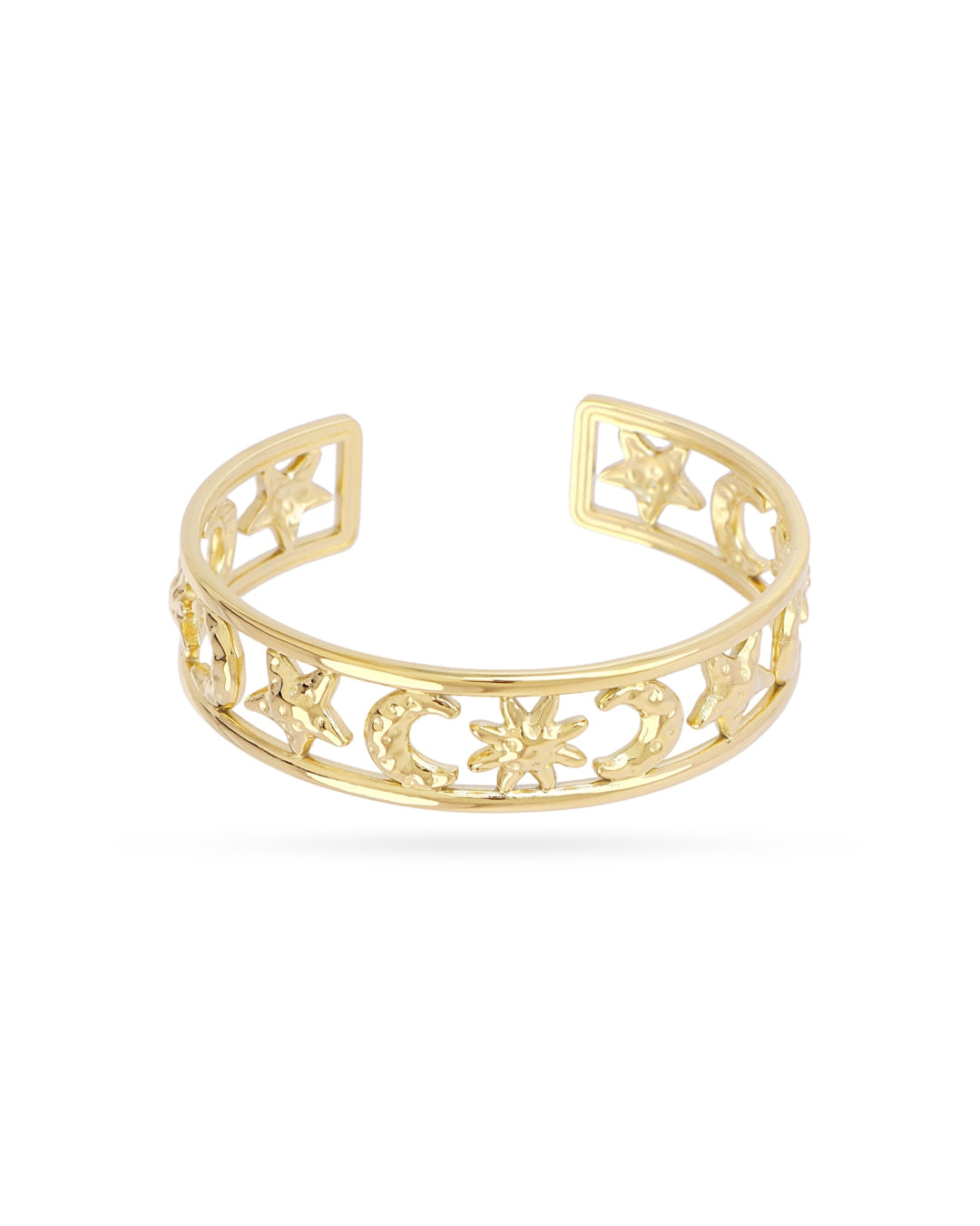 Steel Celestial Cuff Bangle Bracelet | Anartxy