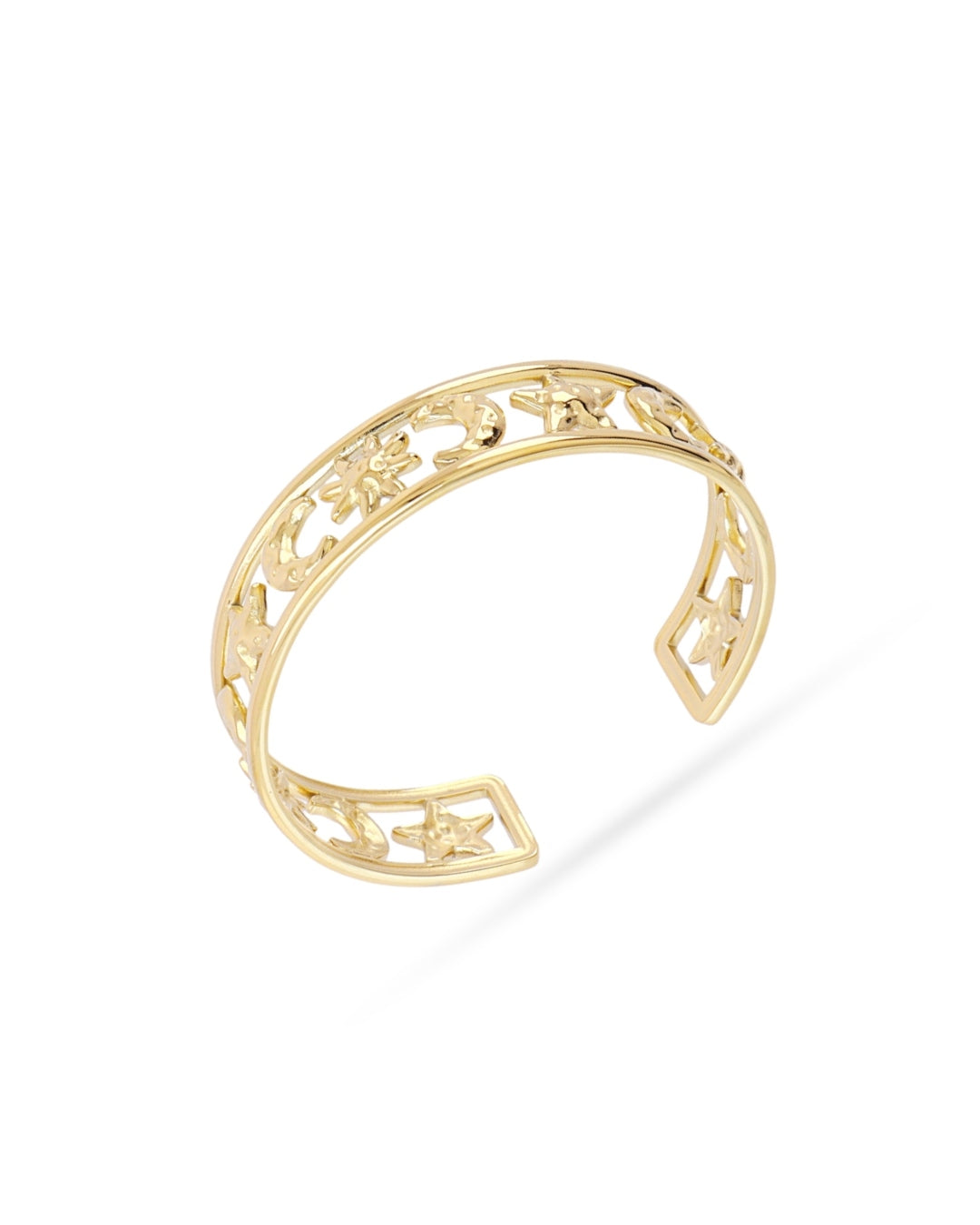 Steel Celestial Cuff Bangle Bracelet | Anartxy