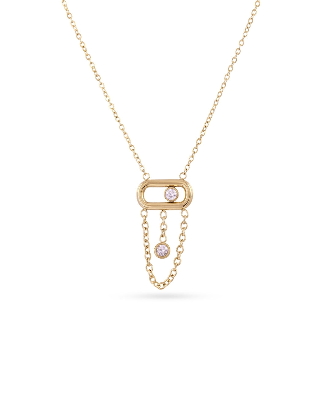 Steel Chain Detail Pendant Necklace | Anartxy