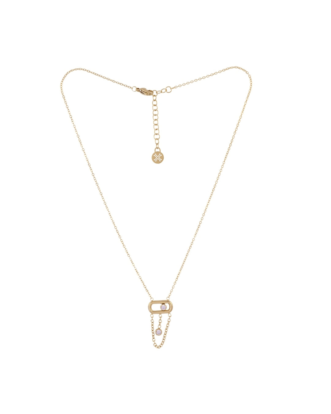 Steel Chain Detail Pendant Necklace | Anartxy