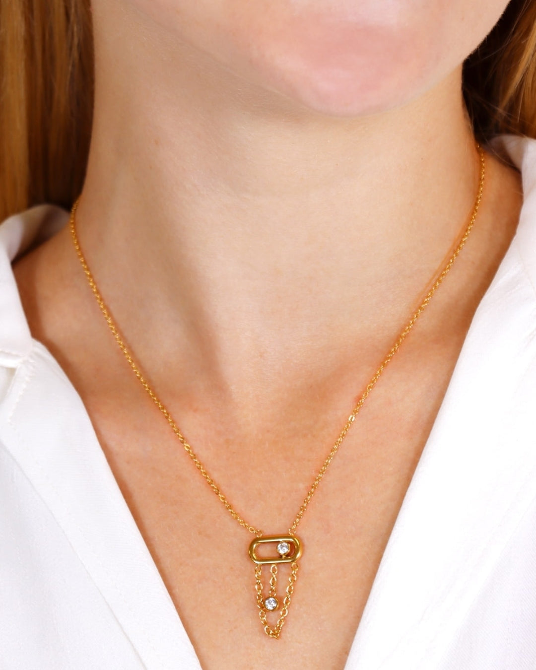 Steel Chain Detail Pendant Necklace | Anartxy