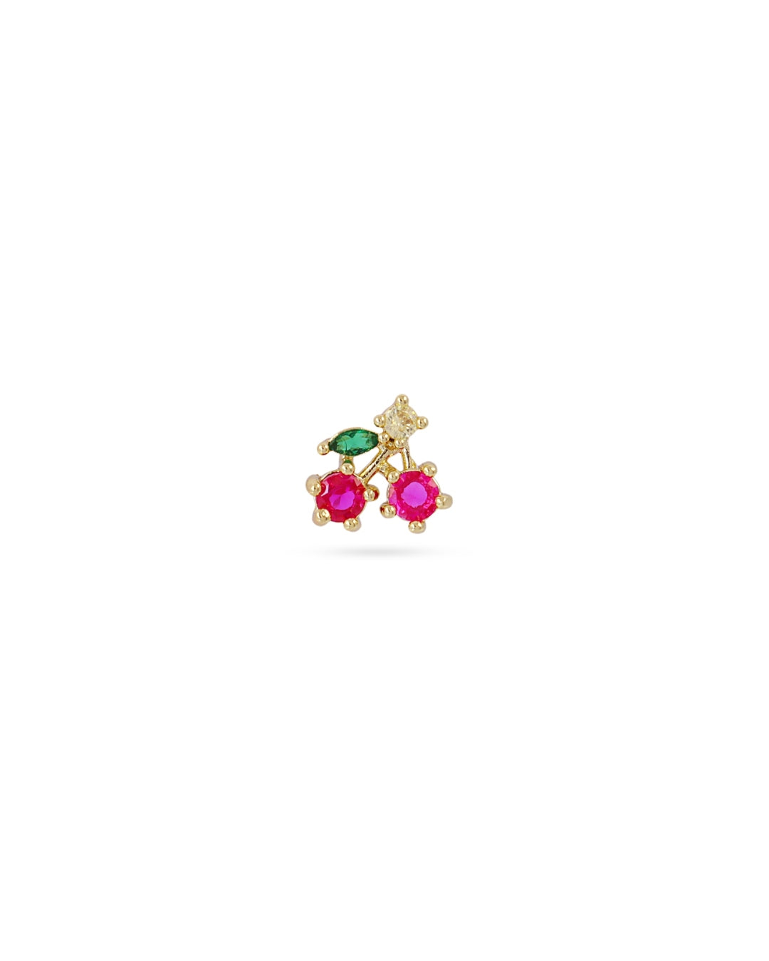 Steel Colour Cherry Ball Back Single Stud Earring | Anartxy