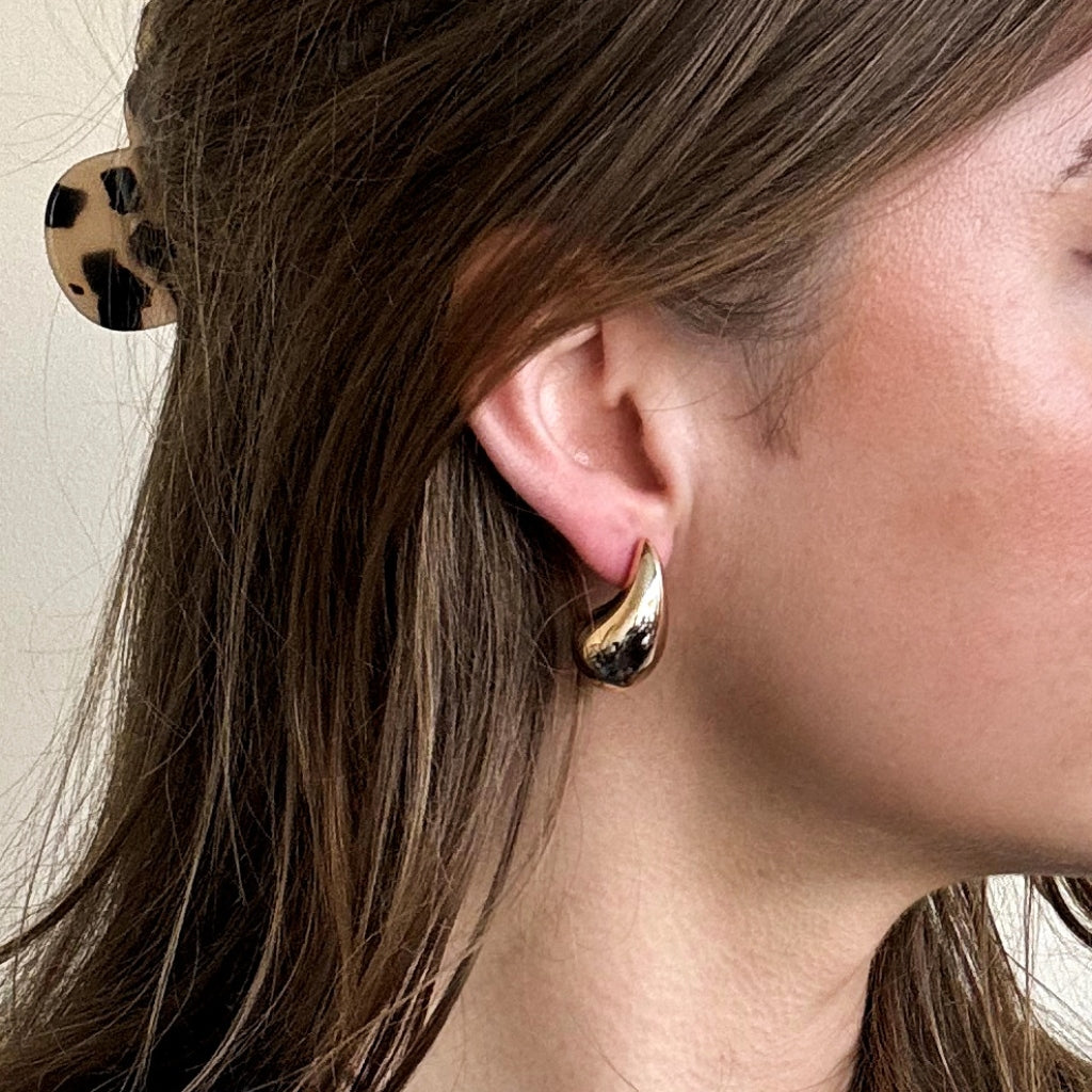 Steel Chunky Drop Stud Earrings | Josi