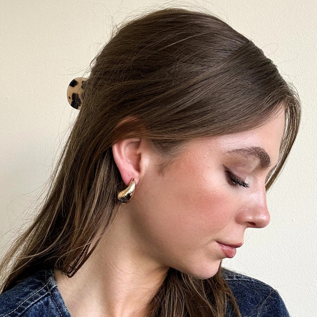 Steel Chunky Drop Stud Earrings | Josi