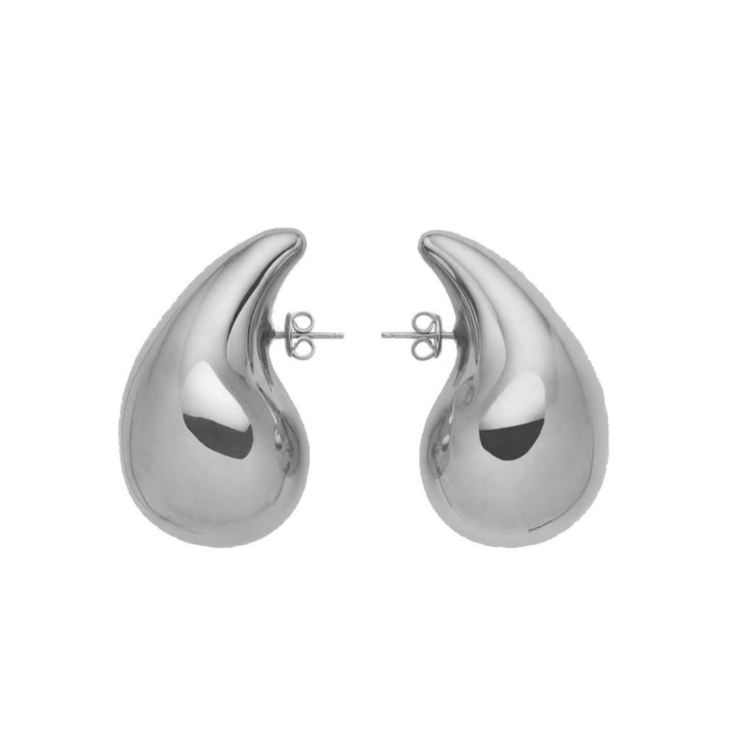Steel Chunky Drop Stud Earrings | Josi