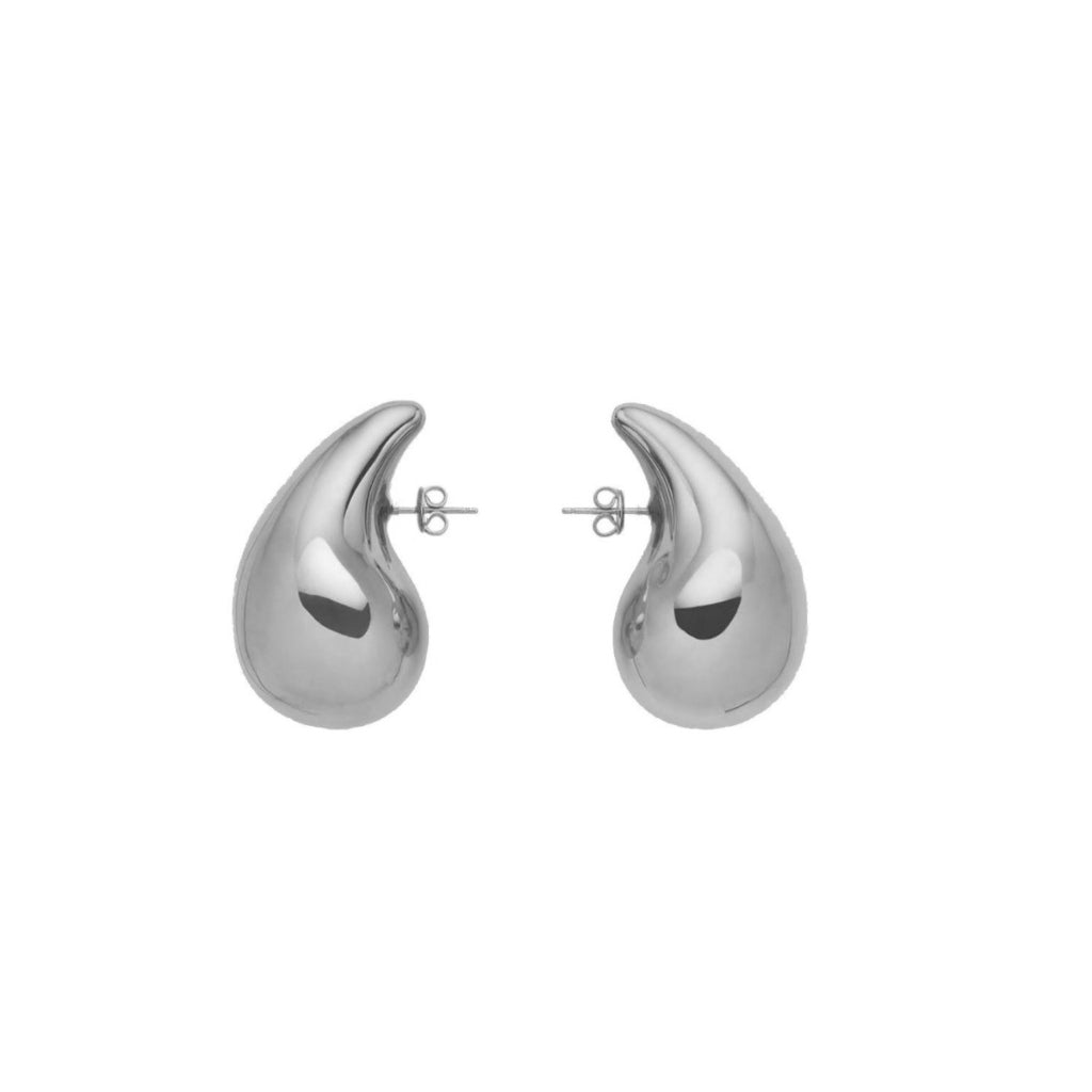 Steel Chunky Drop Stud Earrings | Josi