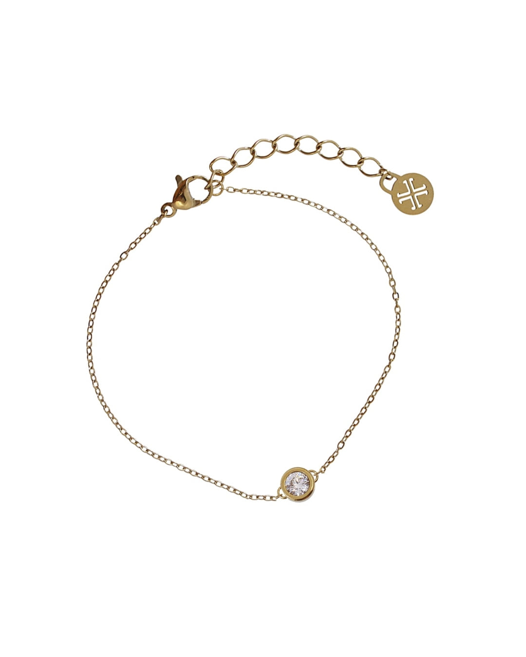 Steel Circle Clear Stone Bracelet | Anartxy