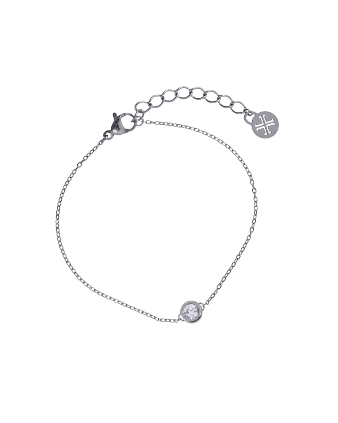 Steel Circle Clear Stone Bracelet | Anartxy