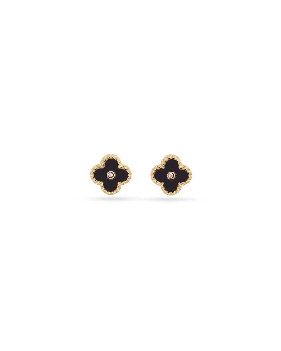 Steel Clover Detail Stud Earrings | Anartxy