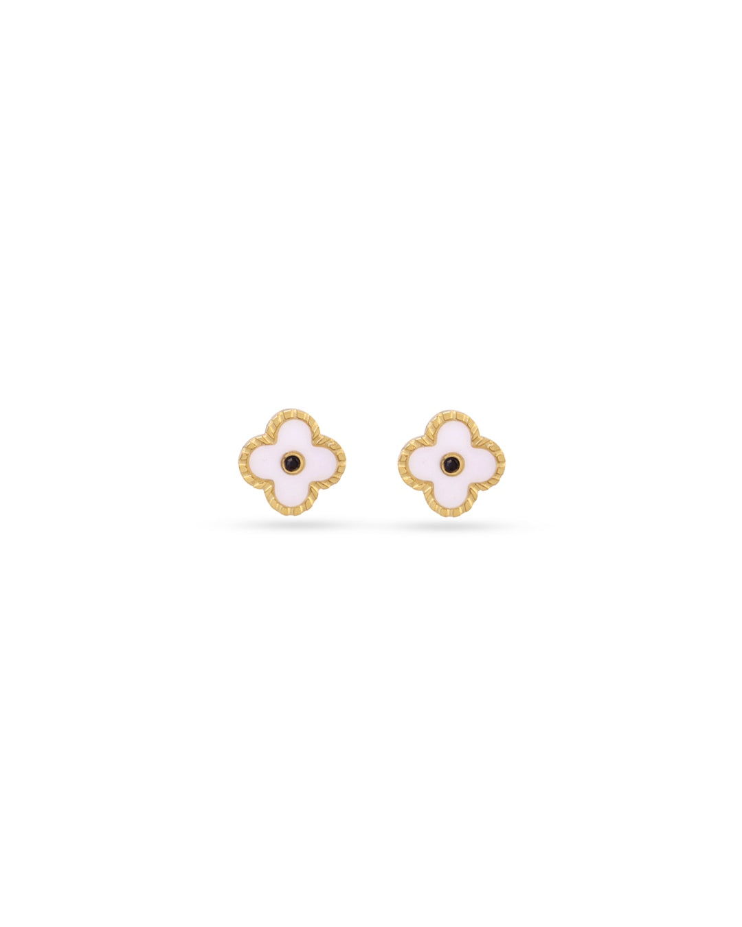 Steel Clover Detail Stud Earrings | Anartxy