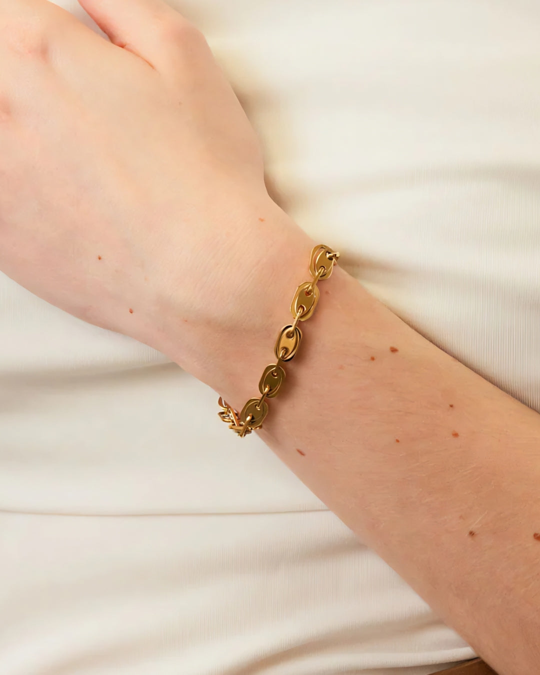 Steel Coffee Bean Link Bracelet | Anartxy