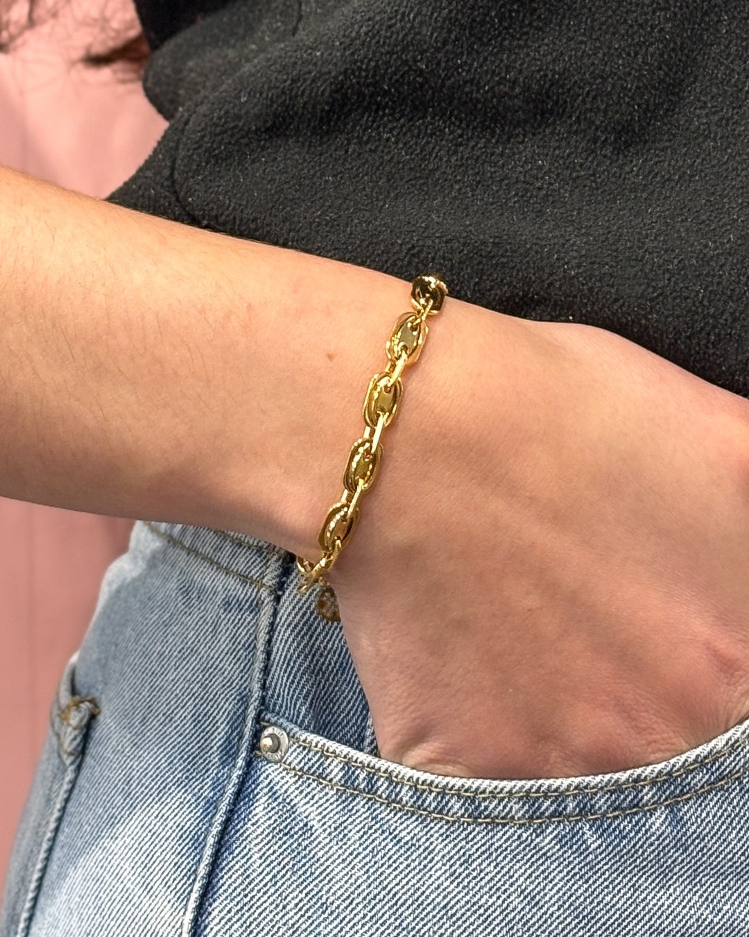 Steel Coffee Bean Link Bracelet | Anartxy