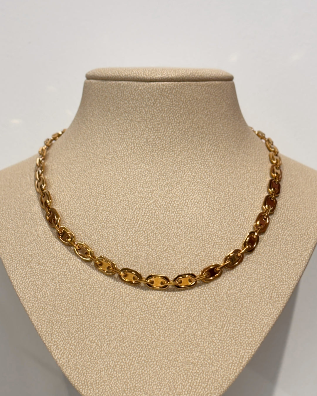 Steel Coffee Bean Link Necklace | Anartxy