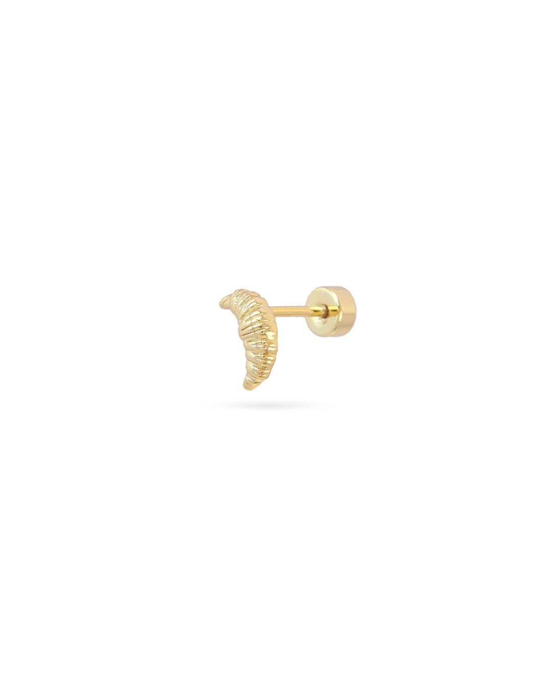 Steel Croissant Flat Back Single Ear Piercing | Anartxy