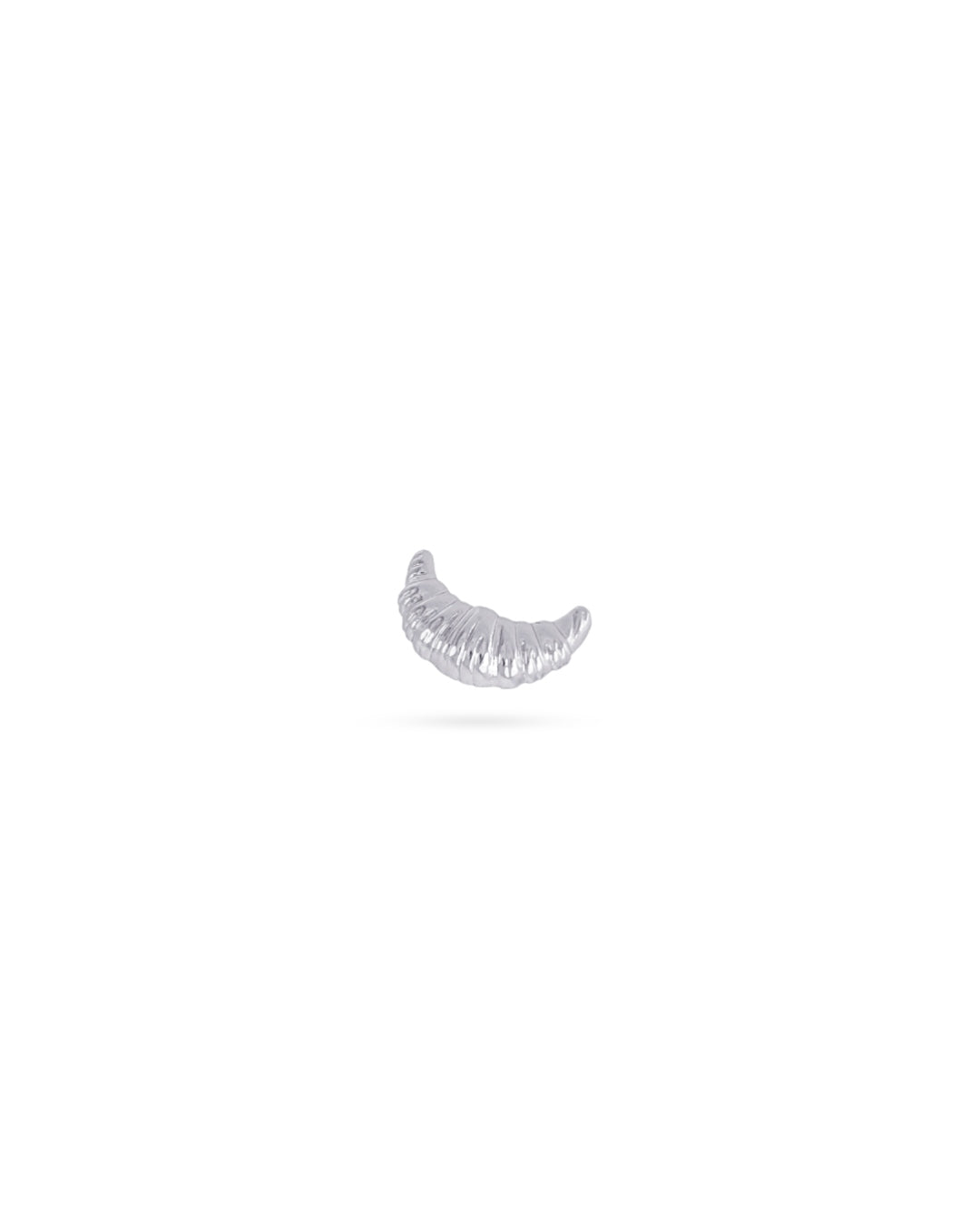 Steel Croissant Flat Back Single Ear Piercing | Anartxy