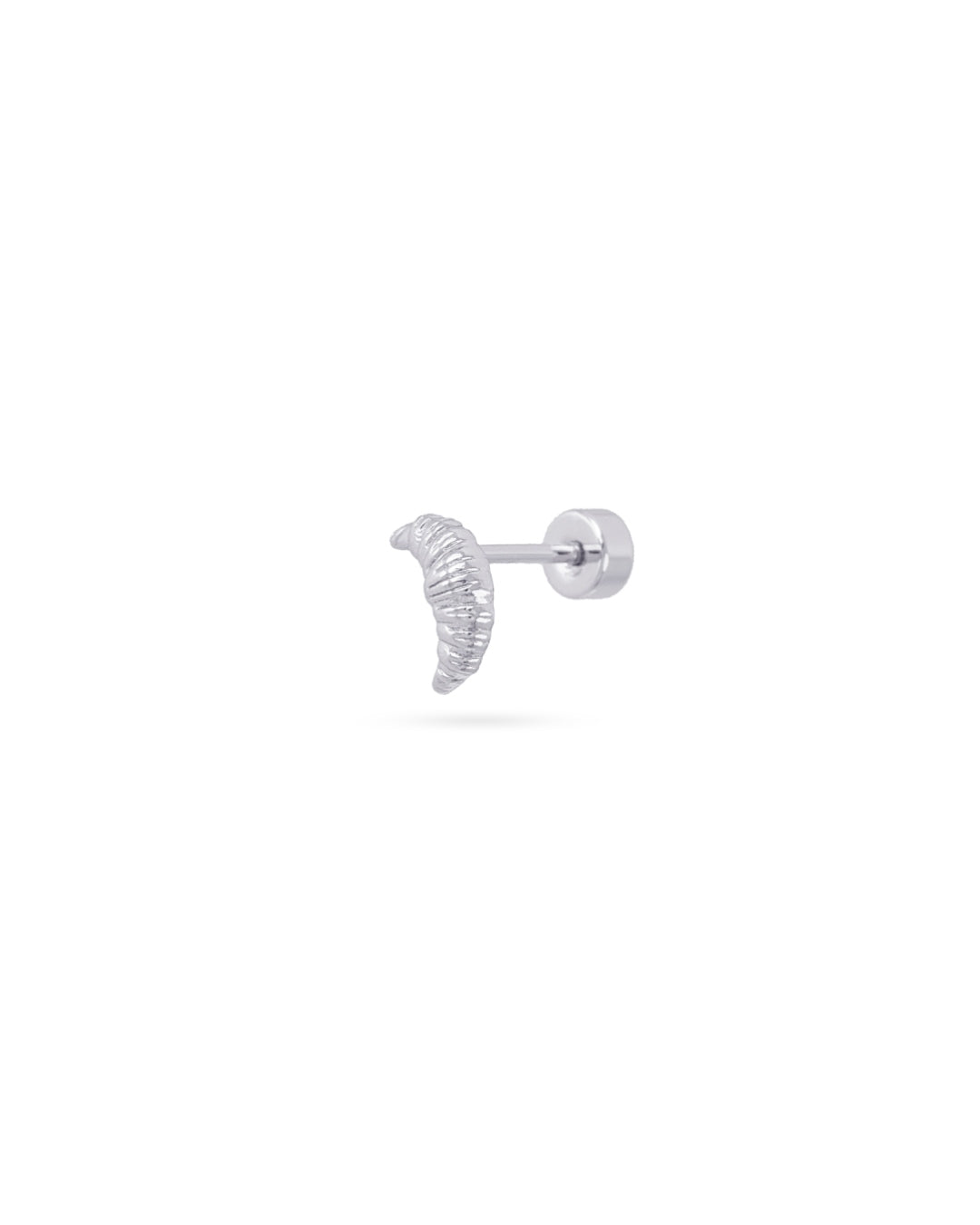 Steel Croissant Flat Back Single Ear Piercing | Anartxy