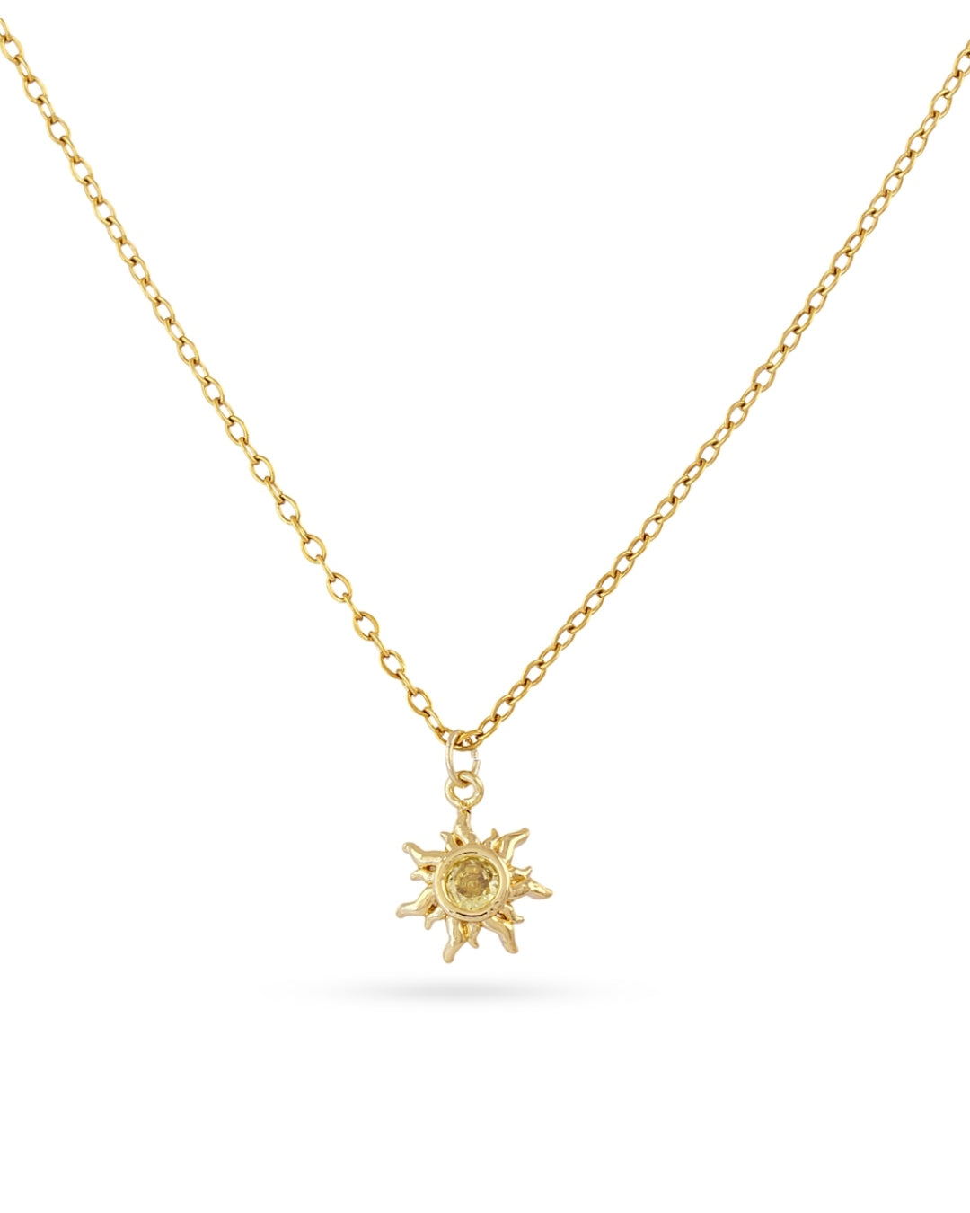 Steel Crystal Sun Necklace | Anartxy