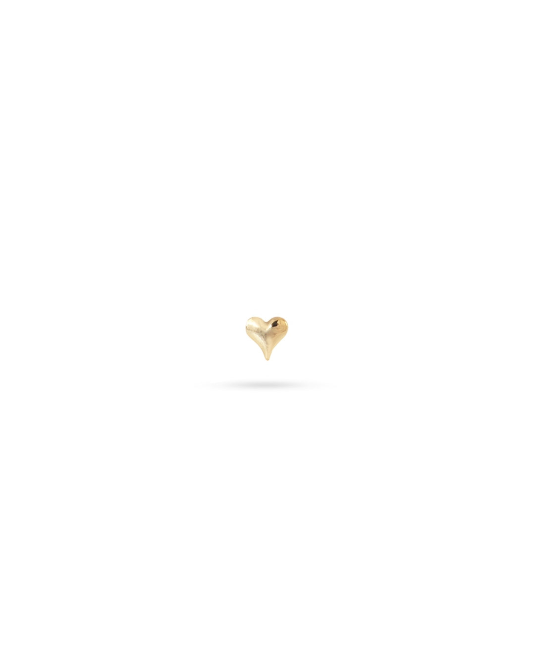Steel Curved Heart Ball Back Single Stud Earring | Anartxy