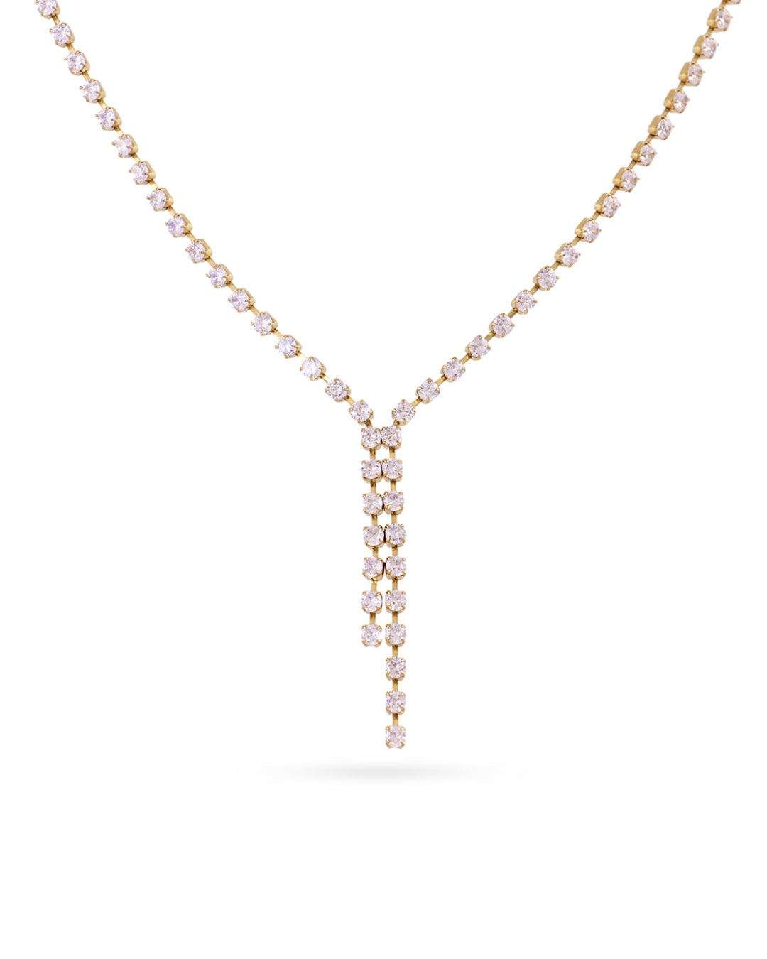 Steel Double Strand Lariat Necklace | Anartxy