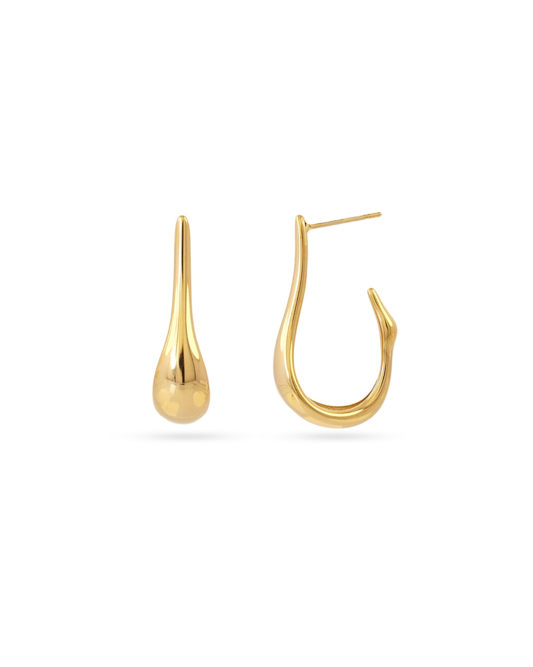 Steel Elongated Drop Hoop Earrings | Anartxy