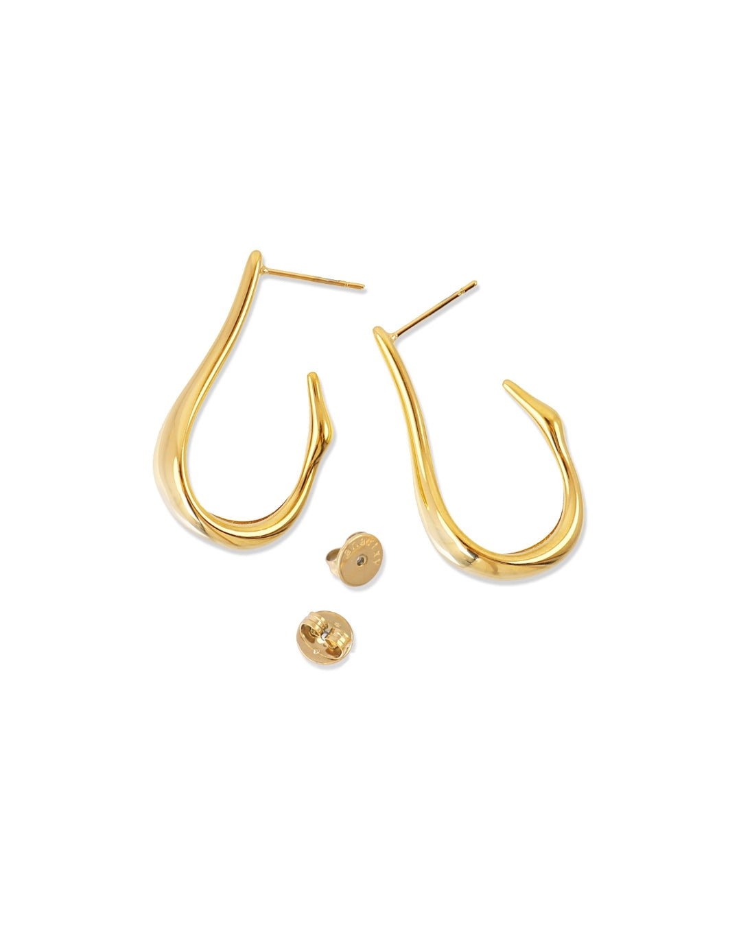 Steel Elongated Drop Hoop Earrings | Anartxy