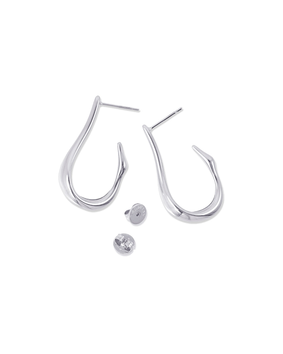Steel Elongated Drop Hoop Earrings | Anartxy