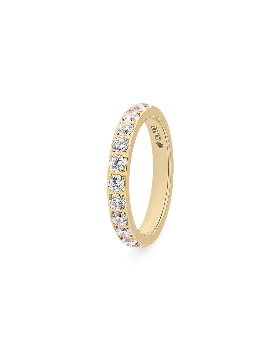 Steel Eternity Ring | Big Crystal | Qudo