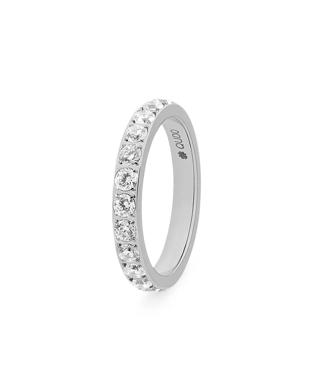 Steel Eternity Ring | Big Crystal | Qudo