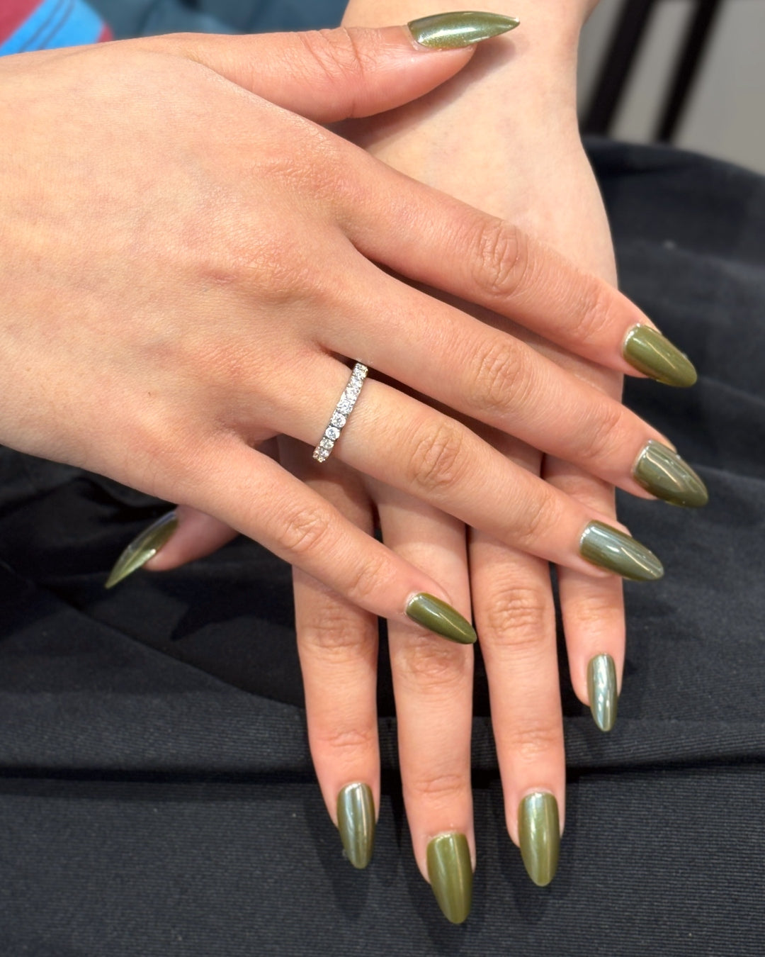 Steel Eternity Ring | Big Crystal | Qudo