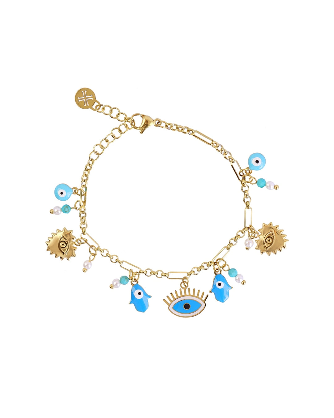 Steel Evil Eye Charm Bracelet | Anartxy
