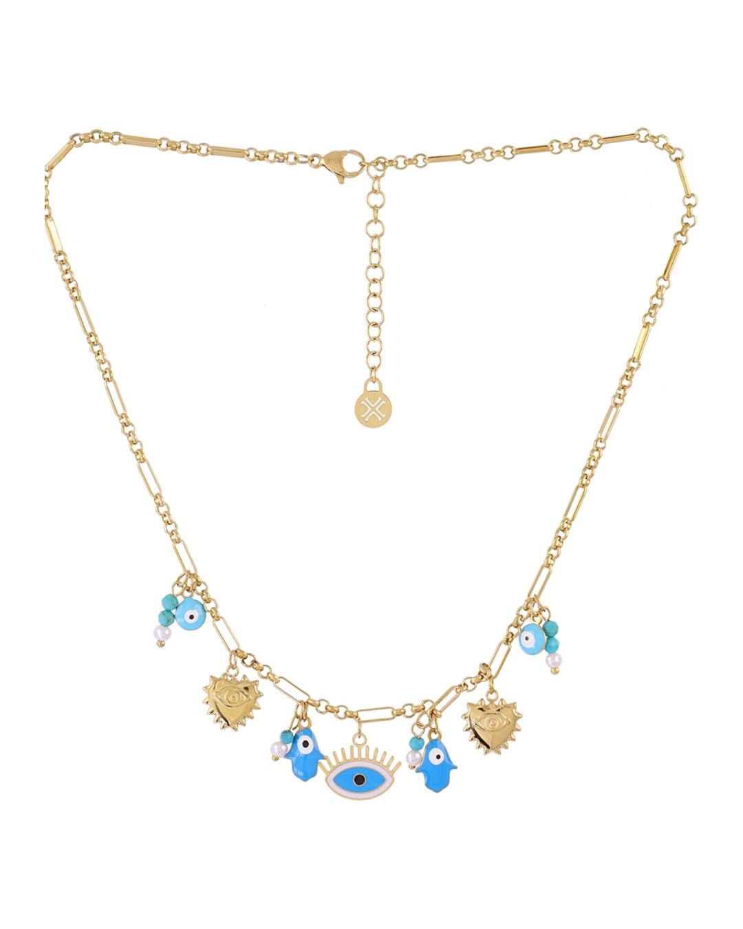 Steel Evil Eye Charm Necklace | Anartxy
