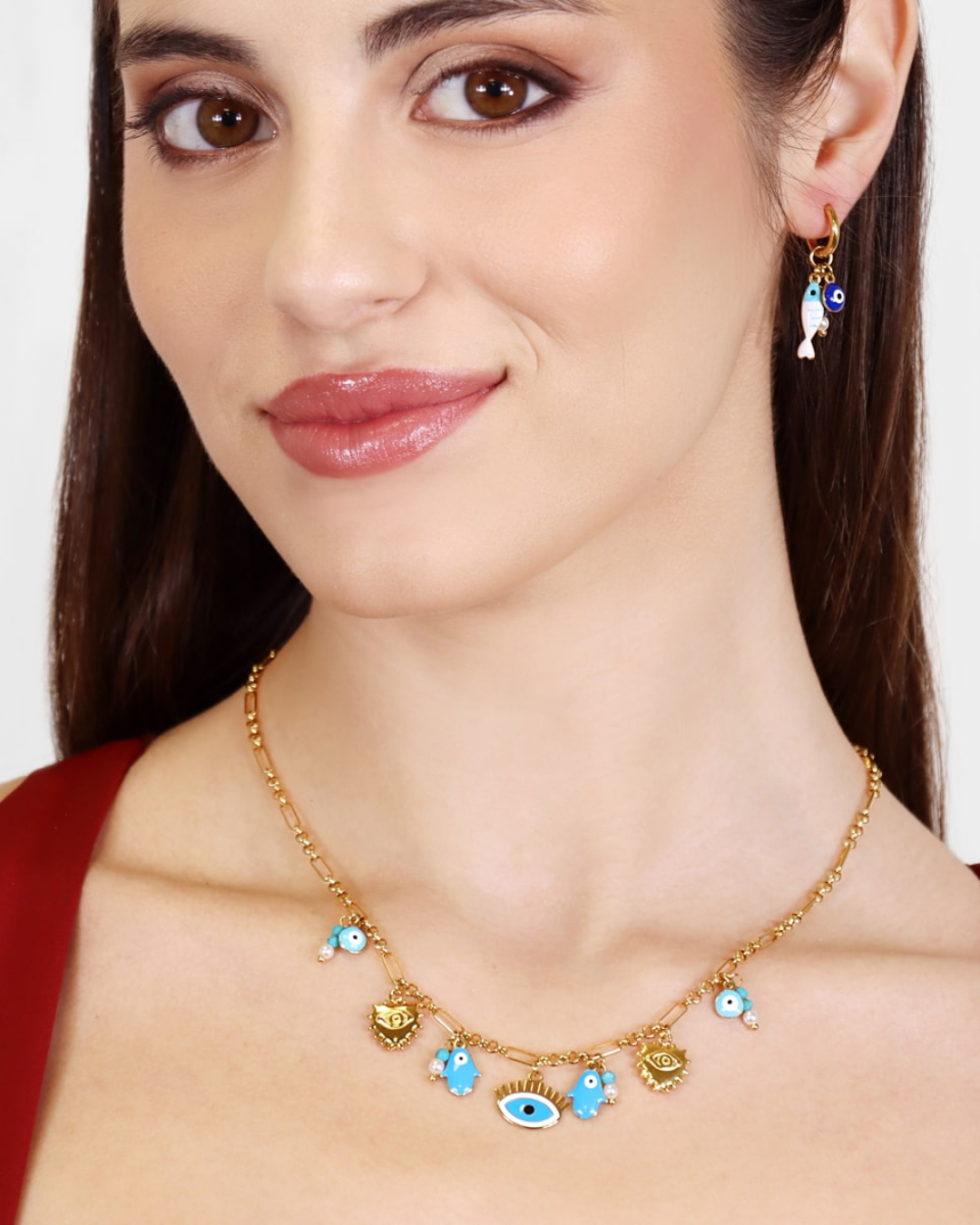 Steel Evil Eye Charm Necklace | Anartxy