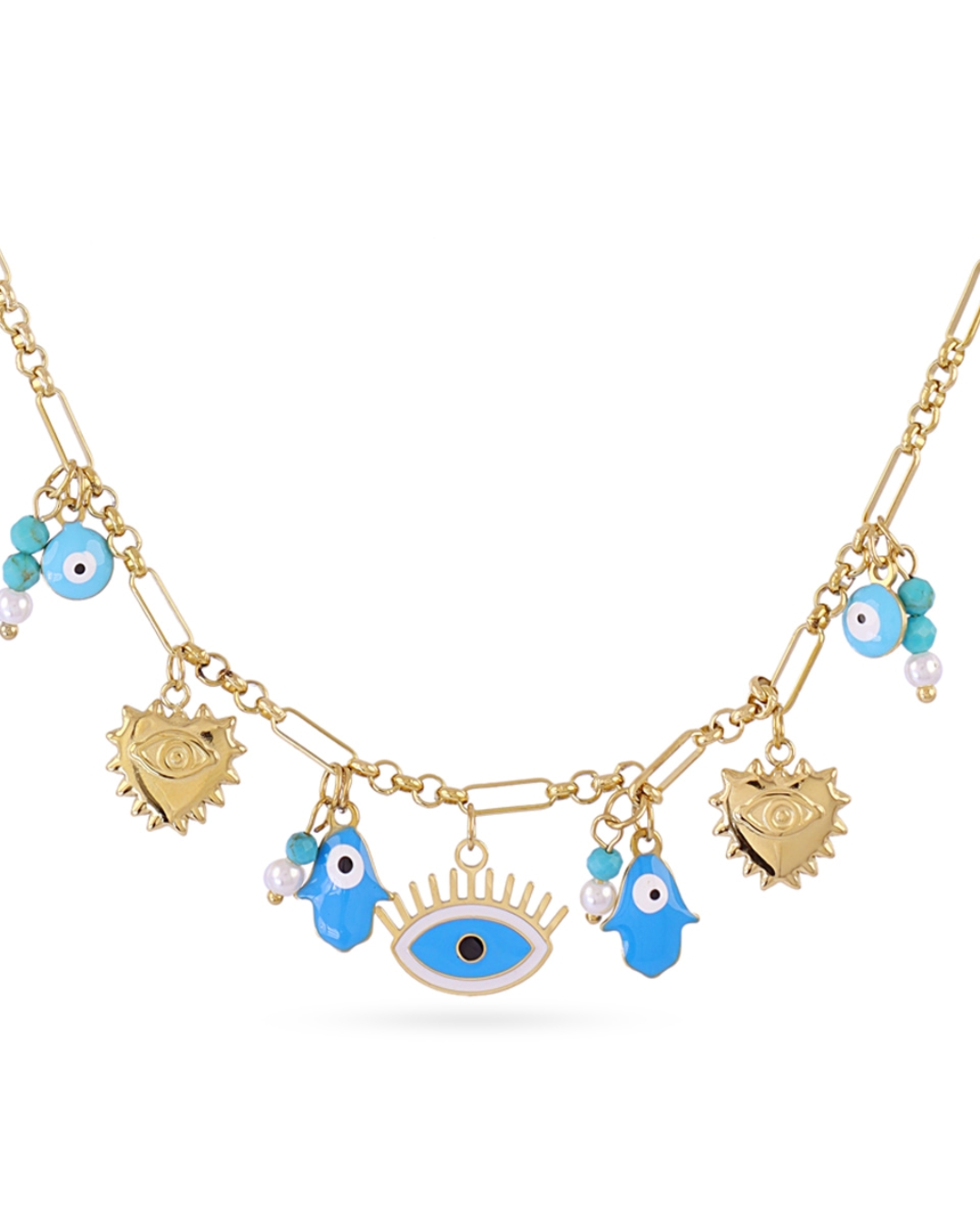 Steel Evil Eye Charm Necklace | Anartxy