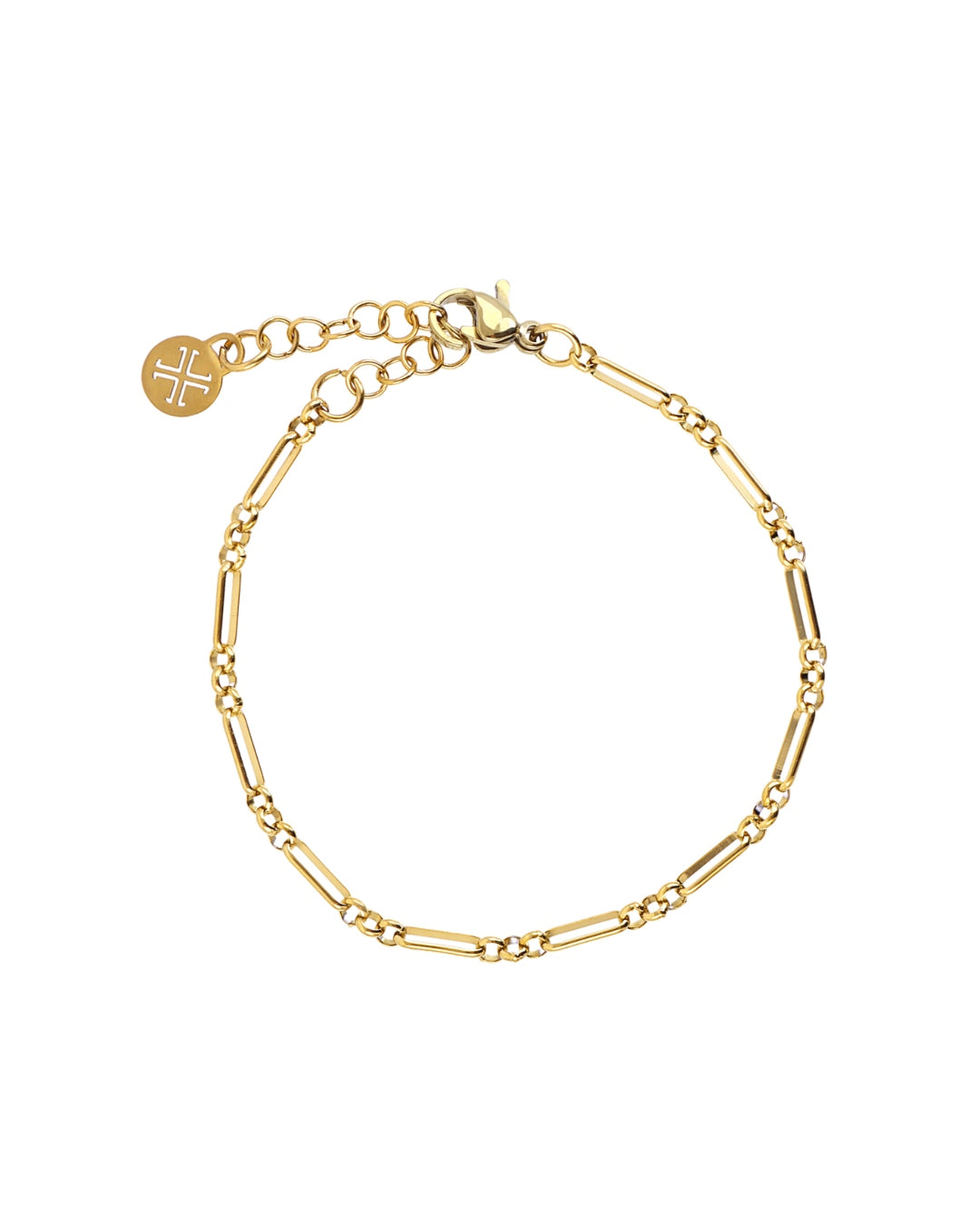 Steel Round Link Figaro Bracelet | Anartxy