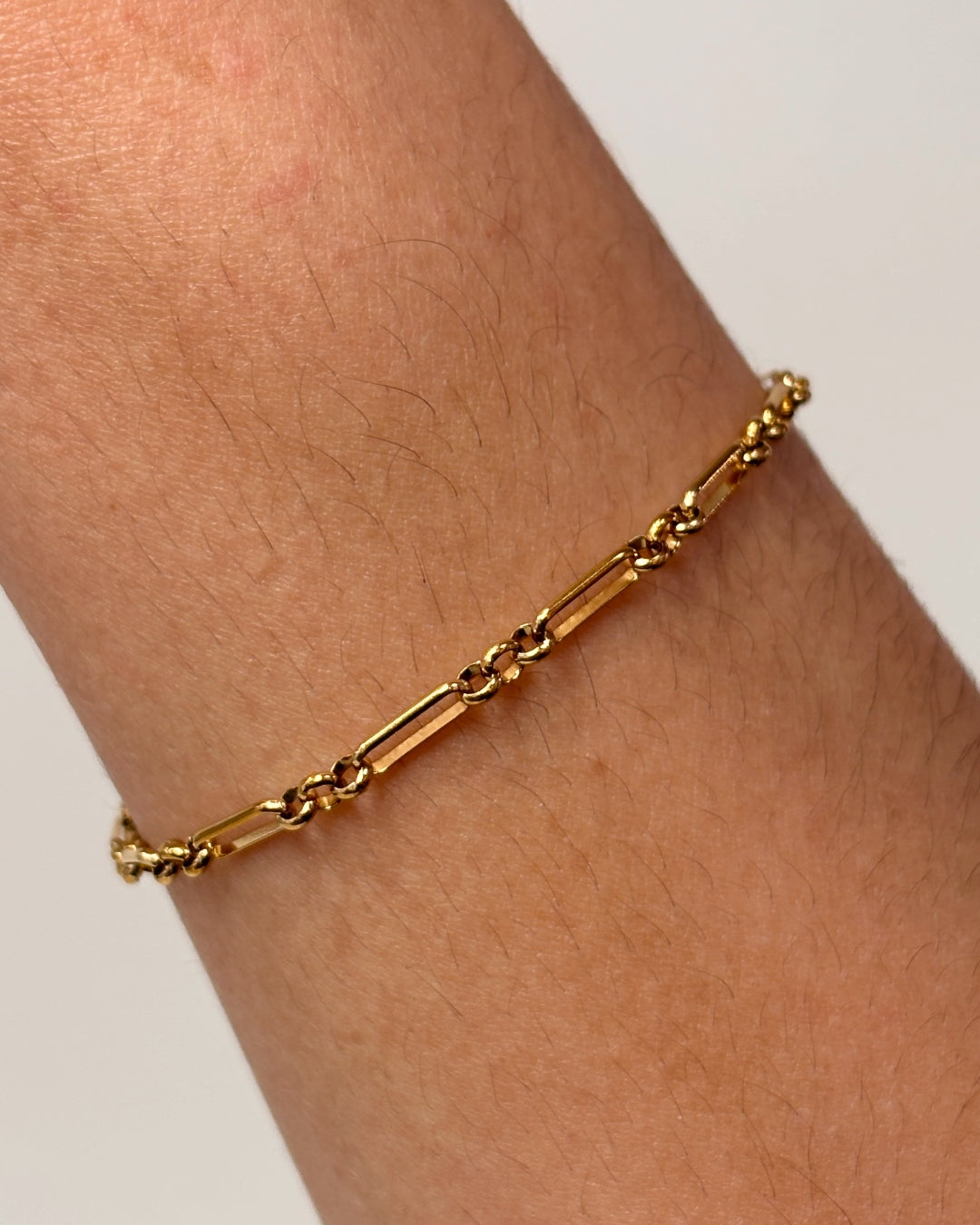 Steel Round Link Figaro Bracelet | Anartxy