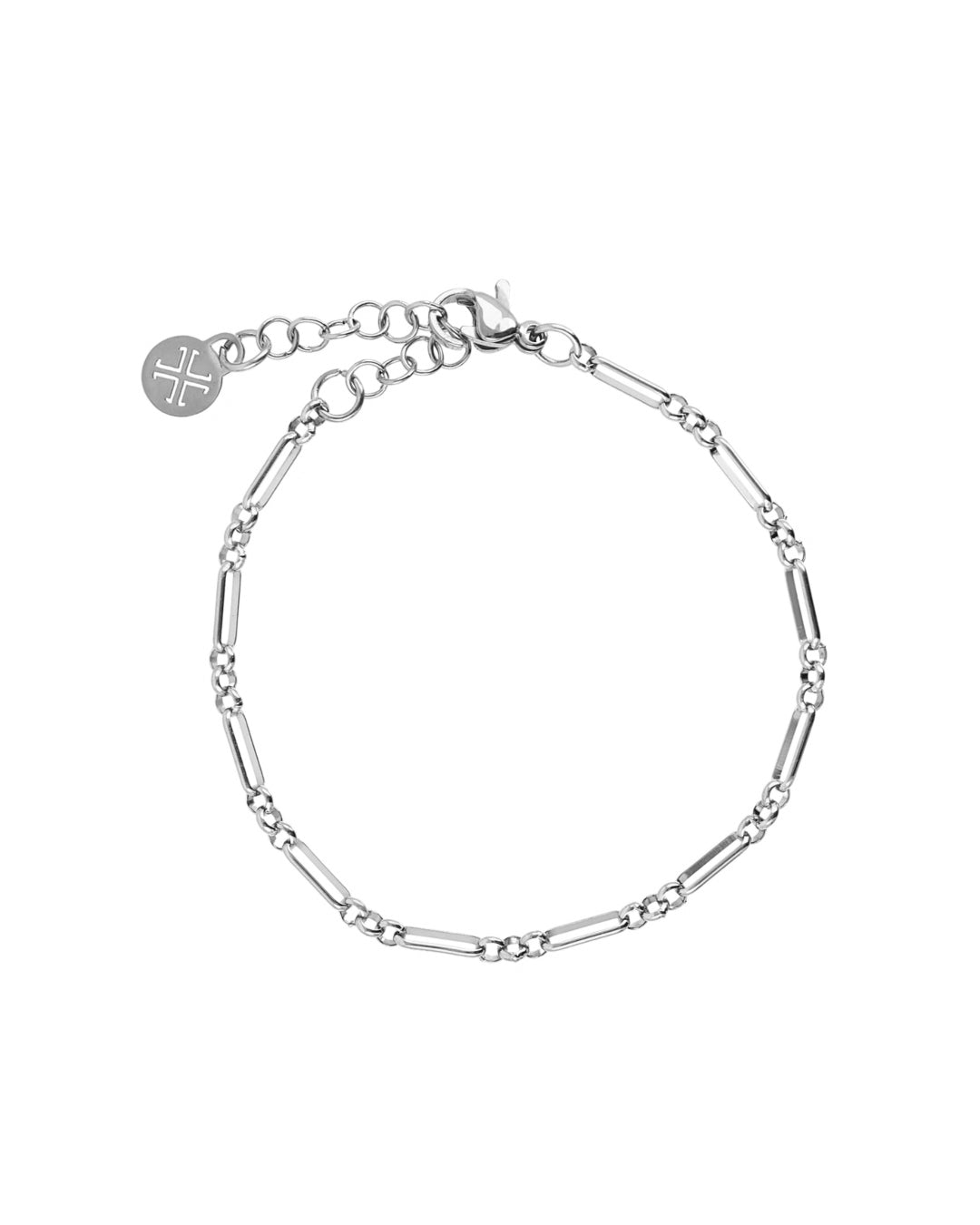 Steel Round Link Figaro Bracelet | Anartxy