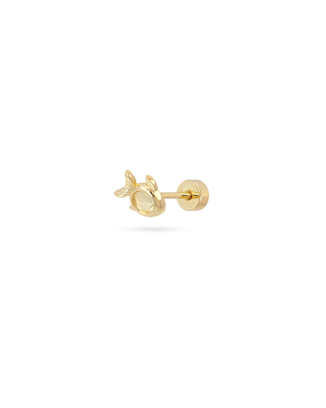 Steel Fish Flat Back Single Stud Earring | Anartxy
