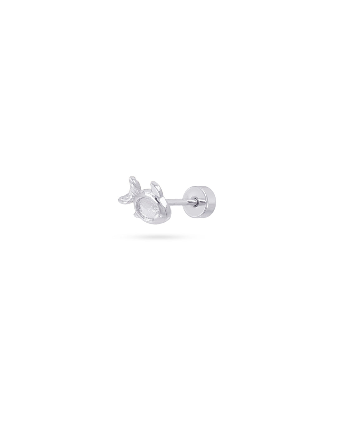 Steel Fish Flat Back Single Stud Earring | Anartxy